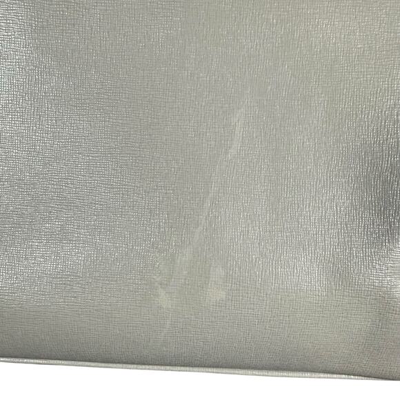 Furla Saffiano Leather Satchel Crossbody Bag Taupe grey Structured Tote Purse - Picture 2 of 14